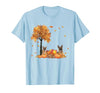 Funny German Shepherd Thanksgiving Halloween German Shepherd Autumn Leaf Fall Dog Thanksgiving Halloween T-Shirt - size chart