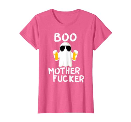 Vulgar Halloween Tee Shop Boo Motherfucker Funny Beer Drinking Ghost Adult Halloween T-Shirt - size chart