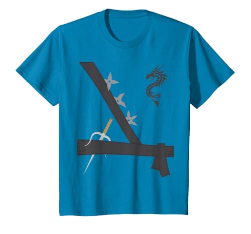Easy Halloween Ninja Costume For Kids Boys Ninja Costume Easy Last Minute Halloween T-Shirt - size chart