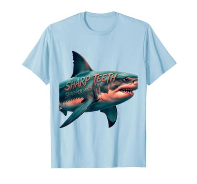 Sharp Teeth Sharper Mind Shark Women Design T-Shirt
