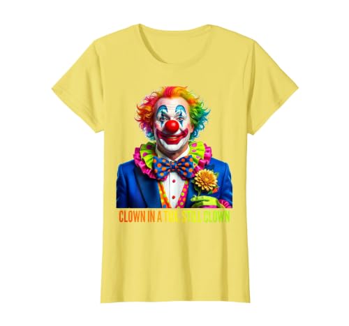 Mademark Clown In A Tux, Still Clown Design T-Shirt - size chart