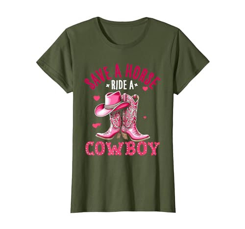 Save A Horse Ride A Cowboy Western Country Life Cowgirl T-Shirt - size chart