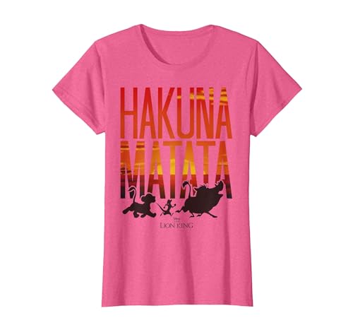 Disney Lion King Hakuna Matata Sunset Fill Trio Logo T-Shirt - size chart
