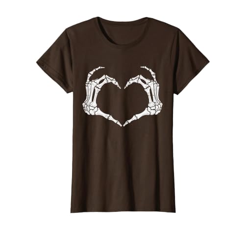 Halloween Tees for Women Men Kids Skeleton Hands Heart Halloween Rock Costume Men Women Kids T-Shirt - size chart