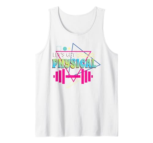 80s SMMBYV Lets get Physical | Totally Rad 90s Style Workout Gym Retro Tank Top - size chart