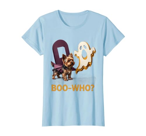 Mademark Boo-Who? Funny Yorkie Skeleton Halloween Dog Lover T-Shirt - size chart