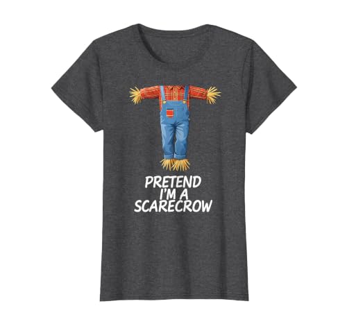Humor Scarecrow Halloween Tees Pretend I'm A Scarecrow Halloween Costume T-Shirt - size chart