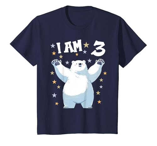 3 years old 3rd birthday Polar Bear Kids 3 Years Old 3 Birthday Polar Bears Boy Girl Polar Bear T-Shirt - size chart