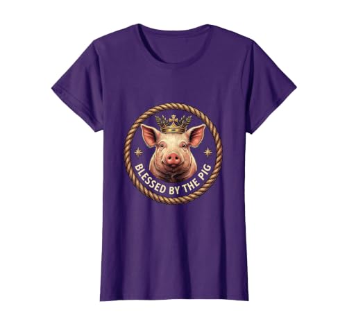 Mademark Blessed by the Pig Funny Farm Animal Design T-Shirt - size chart