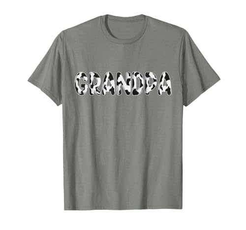 Cow Pattern Print Family Matching Birthday Shirts Cow Grandpa Birthday Family Matching Fathers Day Boy Girl T-Shirt - size