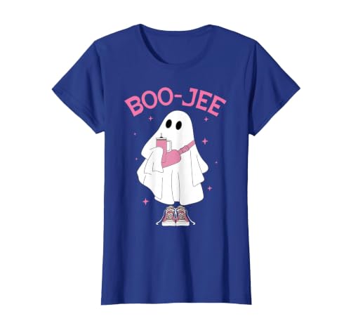 Spooky Season Ghost Halloween Boujee Boo-Jee Boo-JEE Spooky Season Ghost Pink Halloween Pumpkin Boujee T-Shirt - size chart