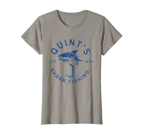 Funny Quints Shark Fishing Vintage Quint's Shark Fishing 1975 Retro T-Shirt - size chart