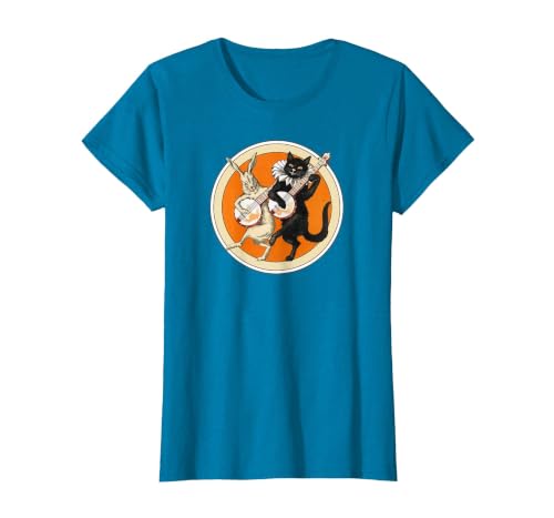 The Persnickety Owl Vintage Halloween Ephemera The Black Cat Magazine Halloween Cat Rabbit and Banjo T-Shirt - size chart