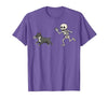 Pitbull Halloween Costume Funny Pitbull Skeleton Hand Halloween T-Shirt - size chart