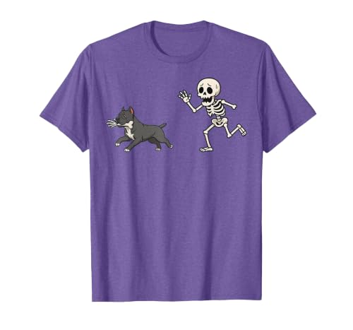 Pitbull Halloween Costume Funny Pitbull Skeleton Hand Halloween T-Shirt - size chart