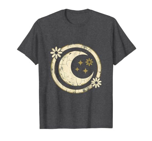 Mademark Floral Horns Halloween Braided Witch Illustration T-Shirt - size chart