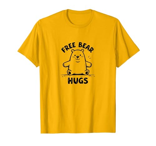 Mademark Free Bear Hugs: Cute Cartoon Animal Lover Gift T-Shirt - size chart