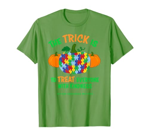 Presto Autism Awareness Halloween October Pumpkin Autism Awareness Halloween Fall October Puzzle Pumpkin T-Shirt - size chart