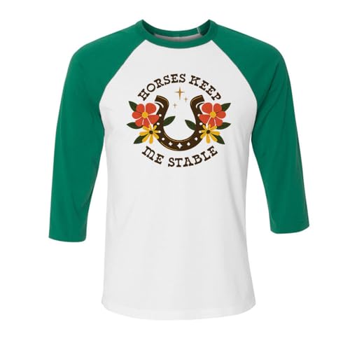 TeesAndTankYou Horses Keep Me Stable Three-Quarter Raglan Sleeve Baseball Shirt Unisex - size chart