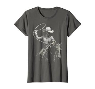 Cowgirl Western Rodeo Rodeo Cowgirl Western Horse T-Shirt - size chart