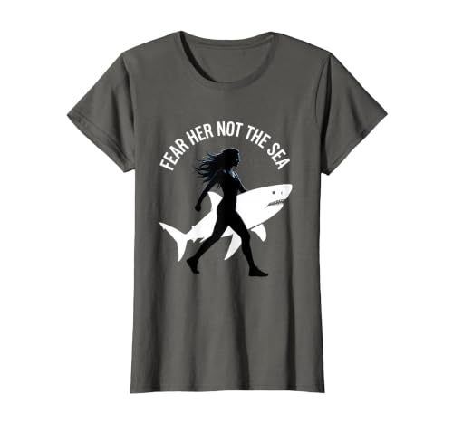 Mademark Fear Her Not The Sea Shark Women Design T-Shirt - size chart