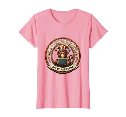 Mademark My Monkeys My Madness My Classroom Circus Design T-Shirt - Women - size chart