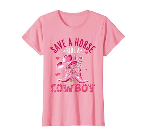 Save A Horse Ride A Cowboy Western Country Life Cowgirl T-Shirt - size chart