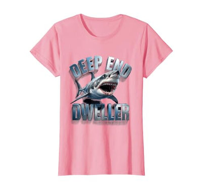 Deep End Dweller Shark Graphic Design T-Shirt