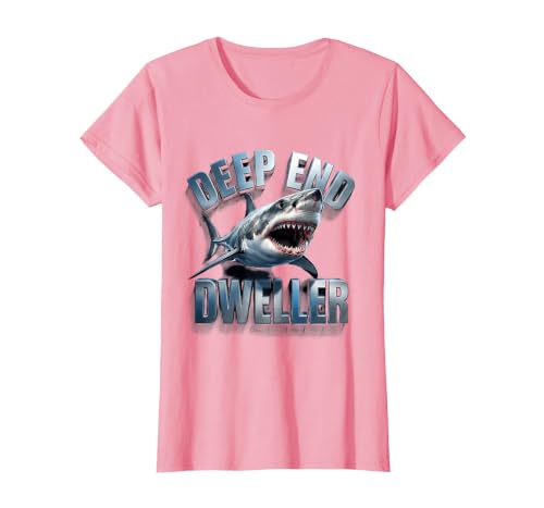 Mademark Deep End Dweller Shark Graphic Design T-Shirt - size chart