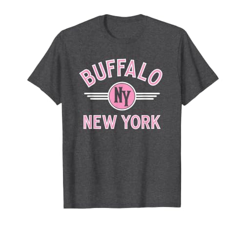 133 Apparel Buffalo NY Buffalo New York Circle NY Pink Print T-Shirt - size chart
