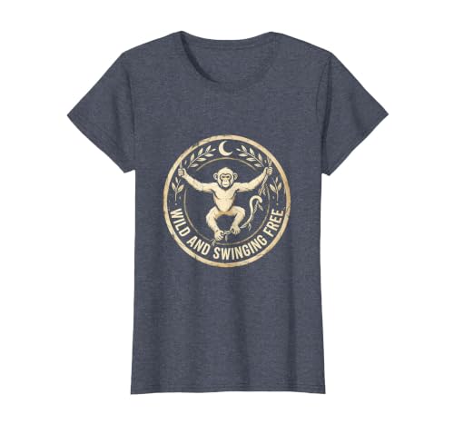 Mademark Wild and Swinging Free Monkey Graphic Design T-Shirt - Women - size chart