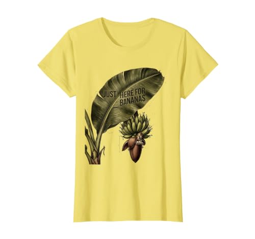 Mademark Just Here for Bananas Funny Monkey Design T-Shirt - Women - size chart