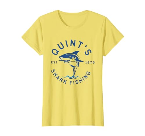 Funny Quints Shark Fishing Vintage Quint's Shark Fishing 1975 Retro T-Shirt - size chart