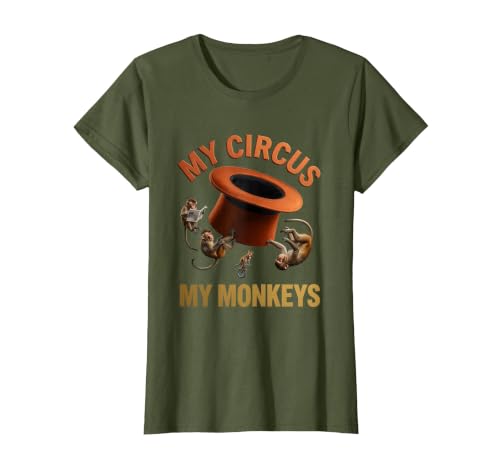 Mademark My Circus My Monkeys Funny Women Design T-Shirt - Women - size chart