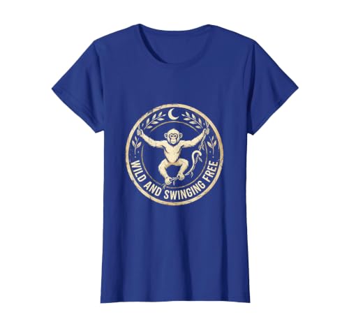 Mademark Wild and Swinging Free Monkey Graphic Design T-Shirt - Women - size chart