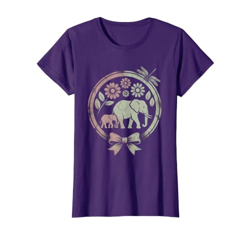 Mademark Elephant and Calf Walking Trunk to Tail Mama T-Shirt - Women - size chart