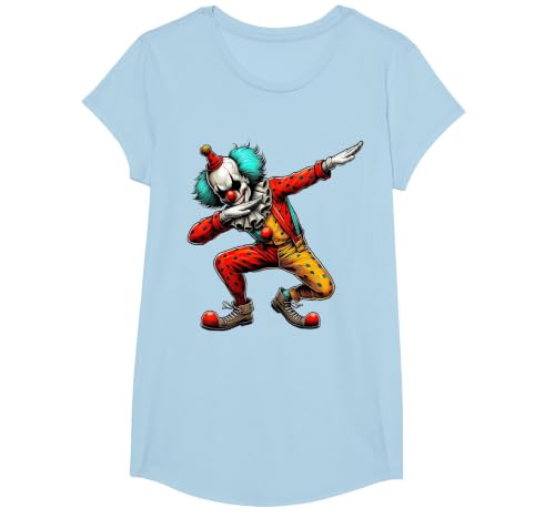 Creepy Halloween Dabbing Dab Dance Dabbing Creepy Clown Scary Halloween Dab Dance T-Shirt - size chart