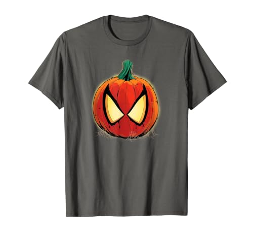 Marvel Spider-Man Halloween Spooky Pumpkin Jack-o'-Lantern T-Shirt - size chart