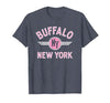 133 Apparel Buffalo NY Buffalo New York Circle NY Pink Print T-Shirt - size chart