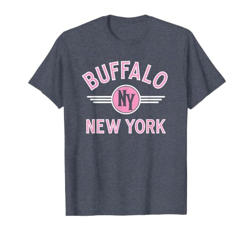 133 Apparel Buffalo NY Buffalo New York Circle NY Pink Print T-Shirt - size chart