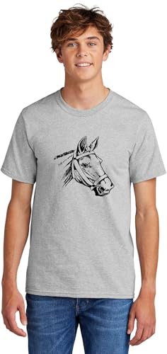 Comical Shirt Horse Graphic Top for Equestrian and Animal Lovers Cotton Tee Adult Youth Tall Men Women - size chart