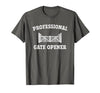 cow apparel Professional gate Opener, Cow Gate Opener T-Shirt - size chart