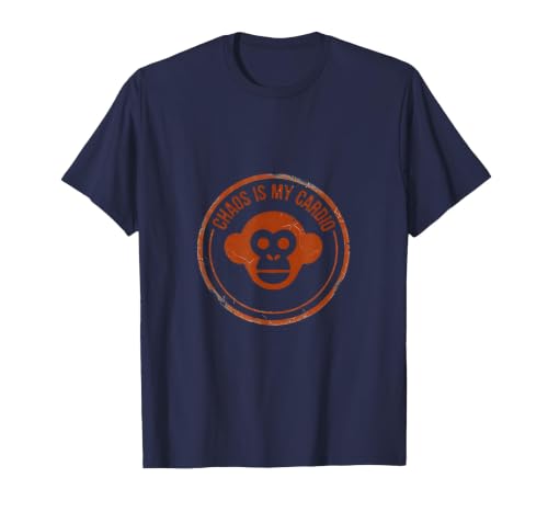 Mademark Chaos Is My Cardio Funny Monkey Design T-Shirt - Men - size chart