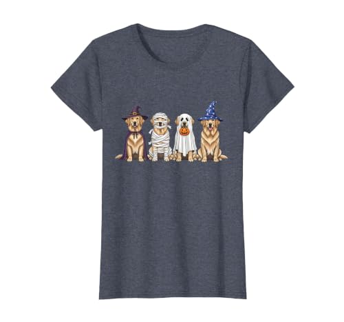 Spooky Golden Retriever Dogs Mummy Halloween Tee Golden Retriever Dog Witch Mummy Ghost Boo Costume Halloween T-Shirt - size