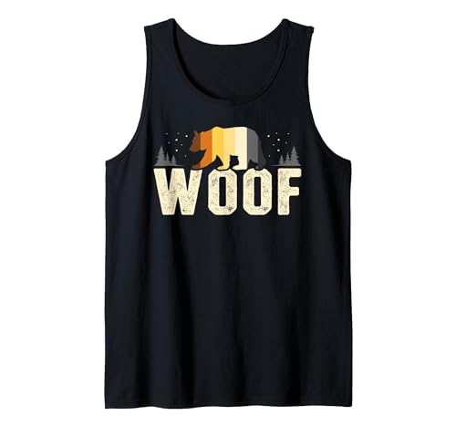 Bear Community Bear Brotherhood Gay Men Gifts Mens Woof Bear Pride Retro Nature Gay Men Bear Flag Tank Top - size chart