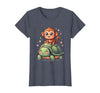 Mademark Small Monkey Riding Giant Tortoise Funny Animal Art T-Shirt - Women - size chart