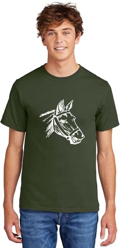 Comical Shirt Horse Graphic Top for Equestrian and Animal Lovers Cotton Tee Adult Youth Tall Men Women - size chart