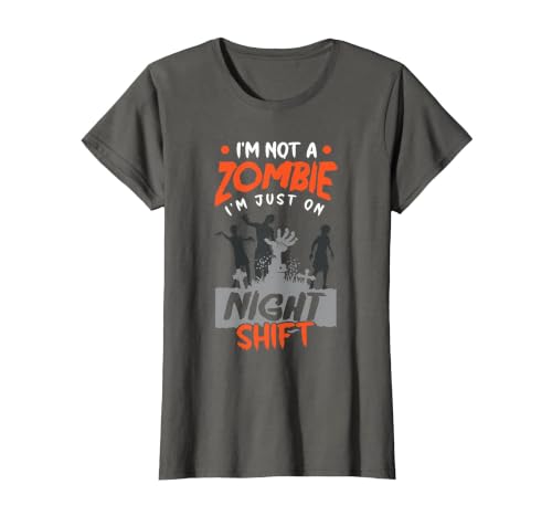 The Shift Worker - Night Shift Worker Design Night Shift Worker Halloween Funny Pun T-Shirt - size chart