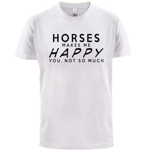Dressdown Horses Makes Me Happy - Mens Premium Cotton T-Shirt - size chart
