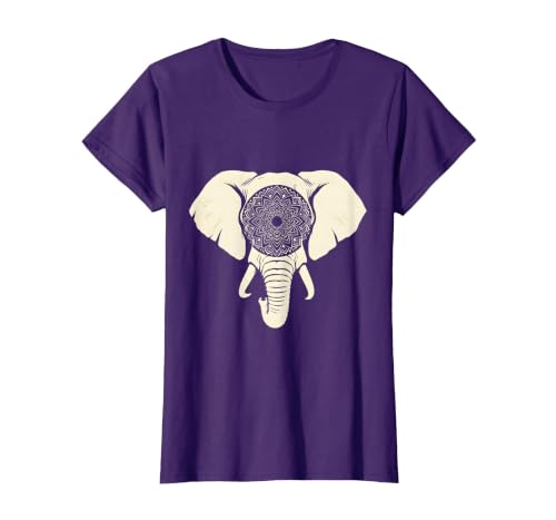 Mademark Elephant Head Ornate Mandala Illustration T-Shirt - Women - size chart